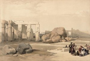 Fragments of the Great Colossus at The Memnonium, Thebes, from Egypt and Nubia, Vol.1