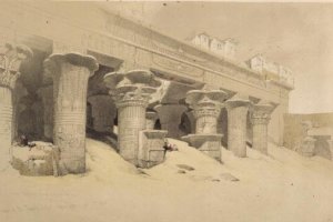 Portico of the Temple of Edfu, Upper Egypt, from Egypt and Nubia, Vol.1