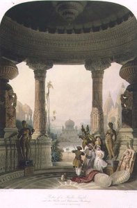 Portico of a Hindoo Temple, with other Hindoo and Mahomedan Buildings, from Volume II of Scenery, Costumes and Architecture of India, drawn by David Roberts 1796-1864 engraved by R.G. Reeve fl.1811-37 1830