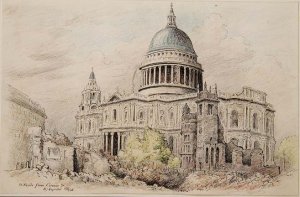 St. Pauls from Cannon Street after Bombing, 1946