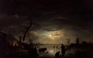 A Winter Landscape in Moonlight