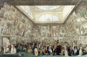 The Exhibition of the Royal Academy, 1787, engraved by Pietro Antonio Martini 1738-97, 1787