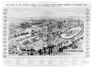 The Temple of the Entente Cordiale The Wonderful Franco-British Exhibition at Shepherds Bush, from The Illustrated London News, 16th May 1908