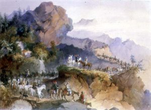 A Diplomatic Party being Escorted Across a Mountain Range