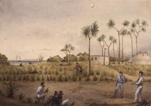 Portable observatory at Cape Upstart, Australia, 1843