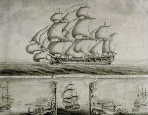 View of the Southwell Frigate Trading on the Coast of Africa, c.1760