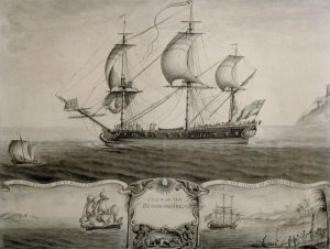 Views of the Blandford Frigate on the Passage to the West Indies and Trading on the Coast of Africa, c.1760