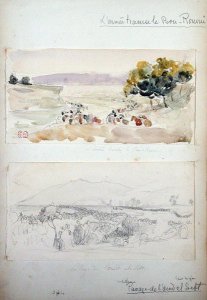 The Army Crossing the Bou-Roumi Passage from Oued El Sebt, from Vues et Portraits Faits Pendant la Campagne de Mai 1840, 1840