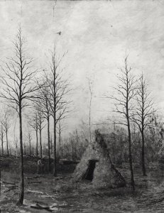 Woodcutters hut in a clearing, 1882