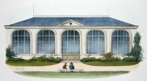 The Orangerie at Bellombre Bourgogne illustration from Habitations Champetres published Paris, c.1895