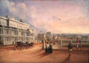 View from Lyons Terrace, Hyde Park, Sydney, 1844