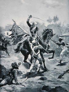 Lt Roberts winning his V.C., January 2nd 1858, illustration from The History of the Nation