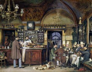 The Greek Cafe in Rome, 1856