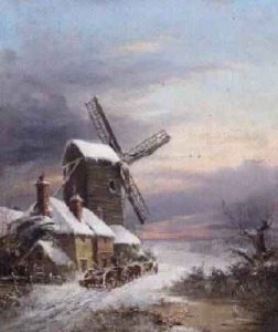 A windmill in winter, 1876