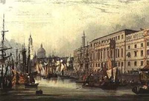 Custom House, E16, engraved by R. G. Reeve, 1828