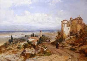 Two Convents at Nemi Italy 1853