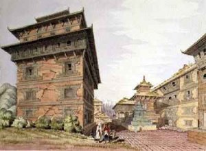 The Durbar at Nargakot a Palace in a Town in Nepal 1854