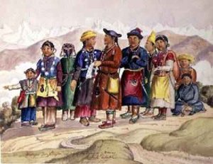 Bhotias Tibetans from Lhasa the capital of the Province of Utsang Central Tibet 1852-60 2