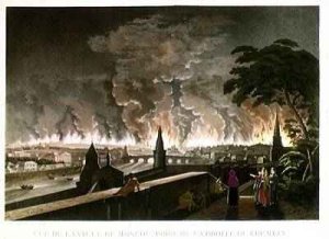 Fire in Moscow September 1812 engraved by Gibele 1816