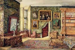 The Library at Hardwick Hall Derbyshire 1891