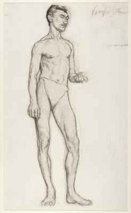 A Study of a Male Nude Figure 1895