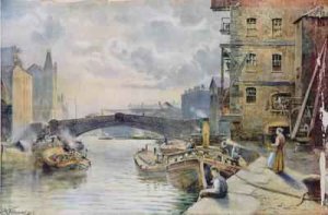 Leeds Bridge from Aire and Calder Navigation Wharf 1911