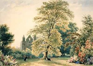 New College Gardens at Oxford 1831