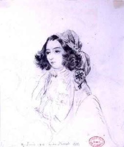 George Sand 1804-76 Wearing a Headscarf 1833