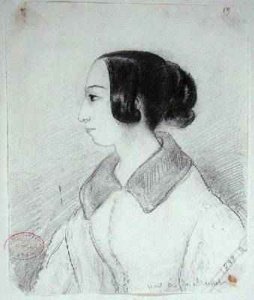 George Sand 1804-76 in profile 1833