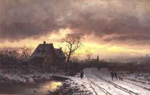 Winter Landscape at Sunset