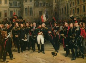 Napoleon I 1769-1821 Bidding Farewell to the Imperial Guard in the Cheval-Blanc Courtyard at the Chateau de Fontainebleau