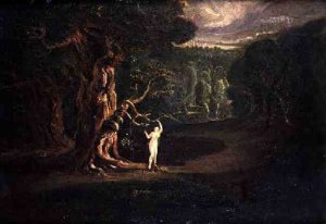 Satan Tempting Eve from Paradise Lost by John Milton 1608-74