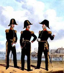 Master of the Fleet and Physicians plate 13 from Costume of the Royal Navy and Marines