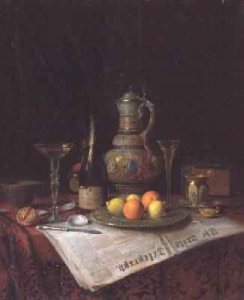 Still Life with a bottle of Champagne 1882