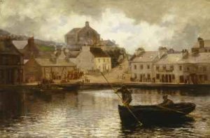 Catching Dabs View in Tarbert Harbour Scotland 1879