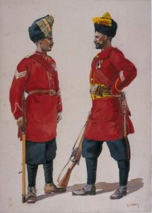 Soldiers of the 5th Light Infantry Musalman Rajput and the 6th Jat Light Infantry Jat Havildars