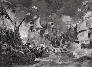 Defeat of the Spanish Armada in 1588