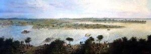 The First Corps of the Argentinian Army Crosses the Corrientes River Argentina on the 5th November 1865 1865