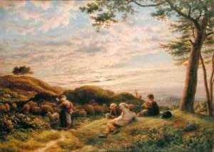 Shepherd Boys tending their Flock at Sunset 1889