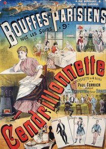 Poster advertising the Operetta Cendrillonnette at the Theatre des Bouffes Parisiens