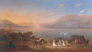 Empress Josephine 1763-1814 arriving to visit Napoleon 1769-1821 in Italy on the banks of Lake Garda