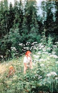 Girl among the wild flowers