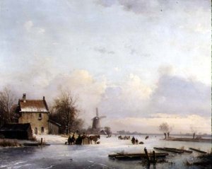 Skaters on a Frozen River