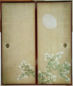 Moon with Hagi one of a pair of sliding doors