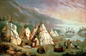 Indian Encampment on Lake Huron