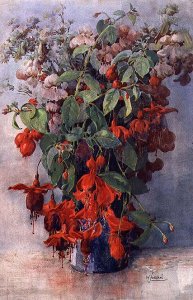 Fushia and Snapdragon in a Vase