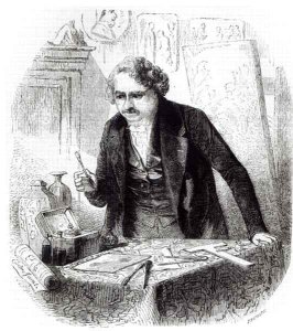 Daguerre discovers the effect on a spoon left by accident on an iodized silver plate