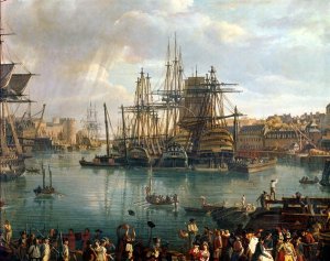 The Port of Brest with a view of shipping 1794