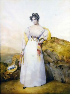 Portrait of a lady in a landscape