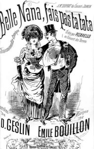 Front cover of a score sheet for the song Belle Nana fais pas ta tata